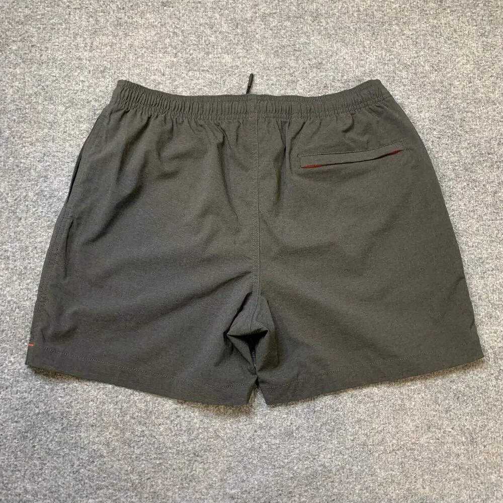 Chubbies Shorts Mens M Medium Charcoal Grey Mid Rise‎ Elastic Waist Stretch Swim
